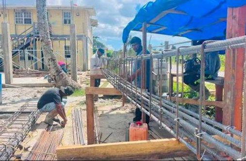 Works being executed by the contracting firm, Lakhram Singh Contracting Services, at the Amerindian Hostel in New Amsterdam, Berbice
