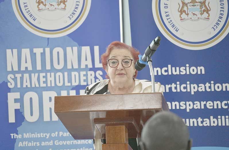 Minister of Parliamentary Affairs and Governance, Gail Teixeira (Sachin Persaud photos)