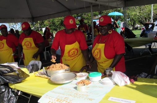 Some of the contestants preparing their plate to take to the judges (Tamica Garnett photo)