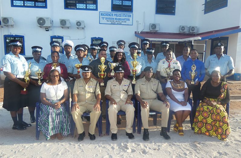 The 28 ranks who were awarded.  In the front row is Commander Linden Lord, other senior ranks from E Division and regional officials
