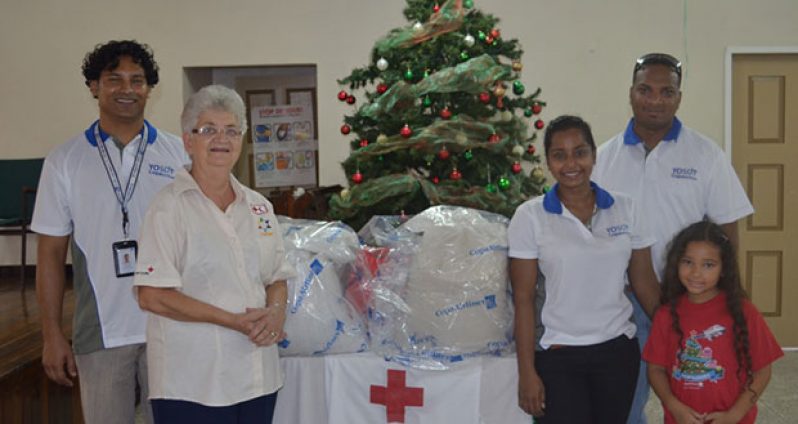 The Copa team hands over the donation to the Red Cross.