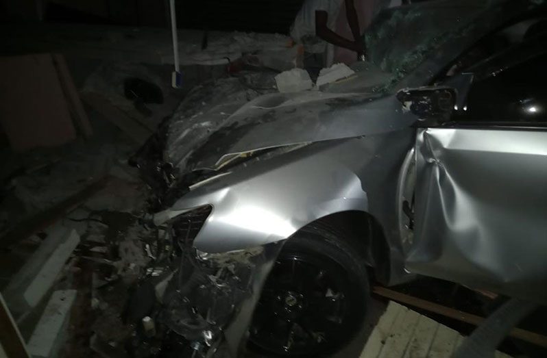 The mangled remains of a vehicle following a fatal accident on Saturday night