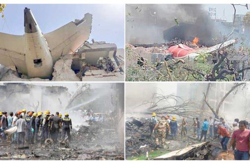 Scenes from the crash site