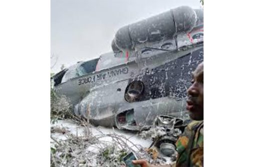 The scene following the horrific helicopter crash