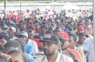 Vice President Dr. Bharrat Jagdeo met with sugar workers at the Albion Sports Complex. During the meeting, he reaffirmed the government's strong commitment to revitalising and transforming Guyana's sugar industry
