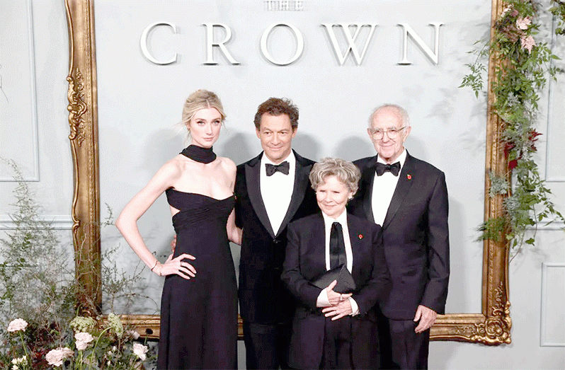 Cast members Elizabeth Debicki, Dominic West, Imelda Staunton and Jonathan Pryce attend the premiere for the TV series The Crown Season 5 in London, Britain, November 8, 2022 (REUTERS/Henry Nicholls/File Photo Acquire Licensing Rights)