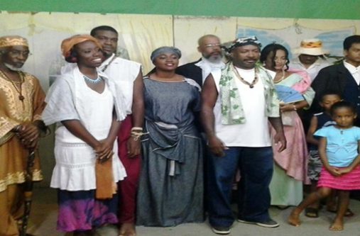 Ras Leon Saul (left) and his partners in culture