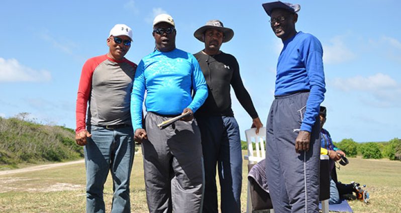 Wadadli Cup winners, Guyana Jaguars from left: Mahendra Persaud, Lennox Braithwaite, Dylan Fields and Ransford Goodluck