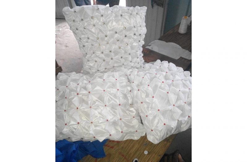 Cushions that were made by the students of Block 22