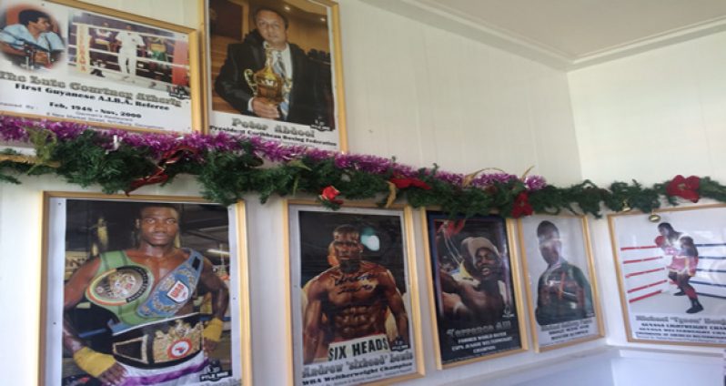 These photos show some of the better Guyanese boxers (past and present) on display at the Boxing Hall of Fame Pictorial Archive situated at the Andrew `Six head’ Lewis Boxing Gym, Callender Street and Independence Boulavard and which was opened on Saturday.