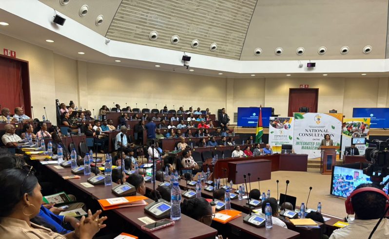 70 Neighbourhood Democratic Councils (NDCs) from across the country along with government agencies, regional organs and key stakeholders, are currently present to participate in the examination and discussion of the proposed legislation aimed at strengthening Guyana’s solid waste management framework. (Trina Williams photos)