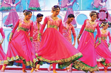 Dancers perform at Naya Zamana, an annual dance production of the Guyana Hindu Dharmic Sabha