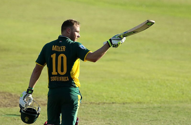 David Miller reaches his fourth ODI hundred in Durban.