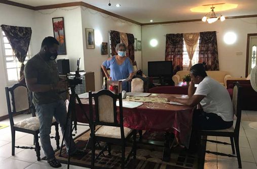 Sean Thompson, Gem Madhoo-Nascimento & Makayah Smith on set
