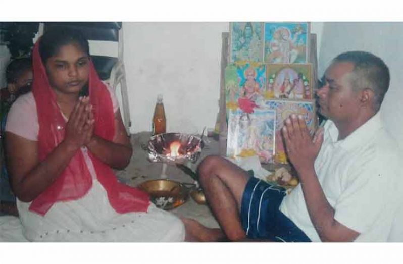 Jainarine Seetram and his wife Bindanattie during a religious function 