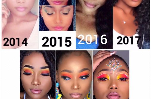 Decarla Hodge displaying the evolution of her makeup artistry