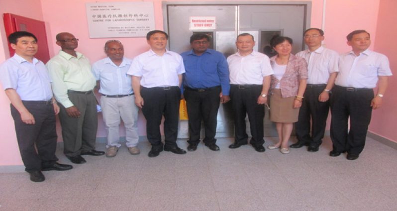 The Chinese delegation and LHC management team outside the laparoscopic theatre