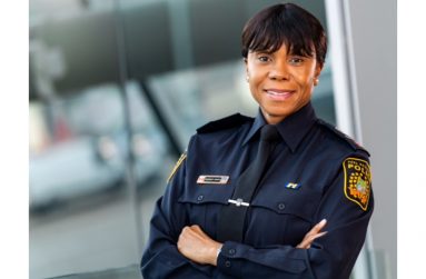 Ingrid Pellew-Berkeley decked out in her Deputy Chief of Police uniform