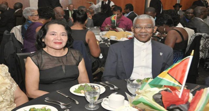 President David Granger and First Lady, Sandra Granger at the dinner in Toronto