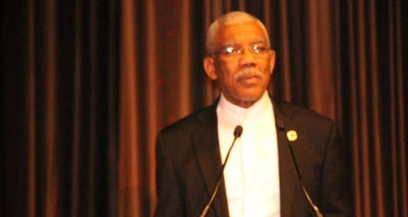 President David Granger delivering his address at the event