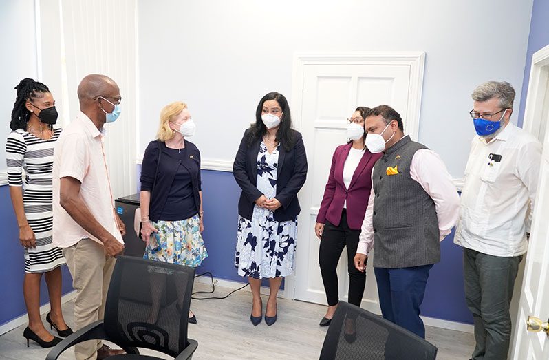 Minister of Human Services, Dr. Vindhya Persaud, facilitates a tour of the new training hall and administrative block to fellow Ministers and members of the Diplomatic Corps