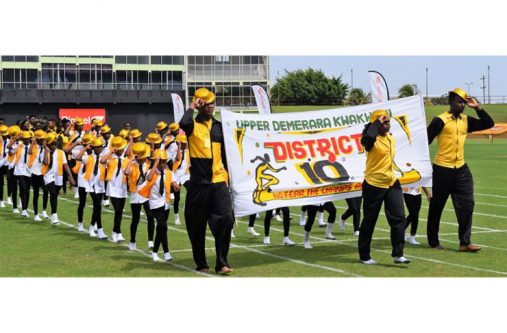 district 10 athletes smartly dressed at this year’s march pass at the National Championships