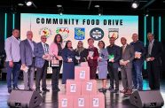 Mrs. Bibi Shariman Ali, mother of Guyana’s President Dr. Irfaan Ali, and others at the One Guyana Forum’s Feed-the-Six launch and the handover of 300 food hampers to the Empowered Life Church for distribution in Toronto, Canada