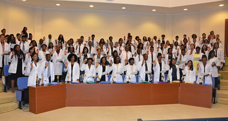 The Graduates were required to take the Hippocratic Oath, during the ceremony