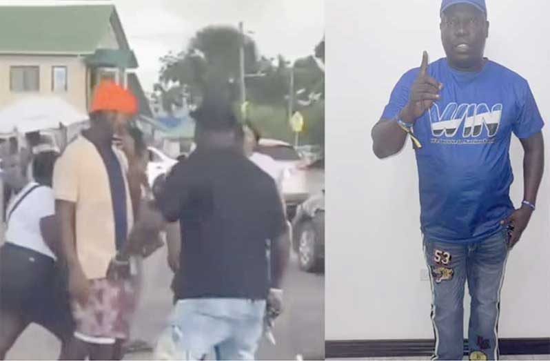 Sampson was seen hitting the woman several times until she fell to the ground; he then pulled a firearm from his waist and proceeded to continue hitting the woman.