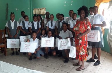 Miss Brenda Blair and students of the Linden Student Dormitory