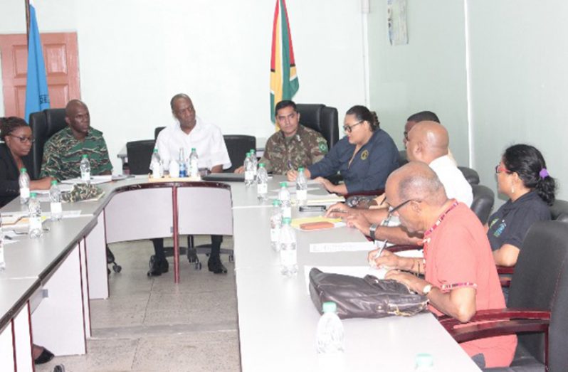 Minister of State, Joseph Harmon meeting with Brazilian army engineers and other stakeholders