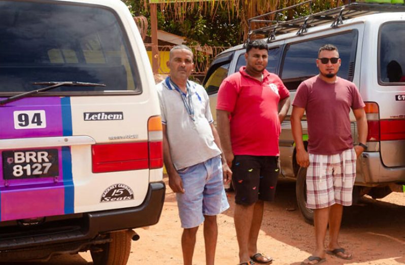 Lethem drivers Ray Luckhoo, Imrom Mohammed and Javon Torres