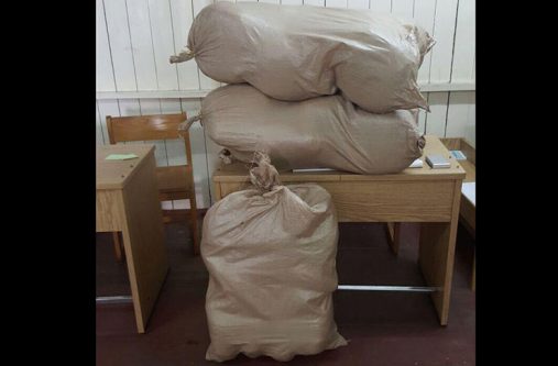 The compressed ‘ganja’ found Thursday in Alberttown