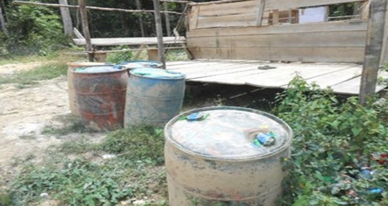 Drums of illegal fuel seized by the authorities.