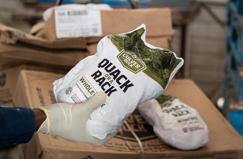A package of the expired duck meat which was seized (DPI photo)