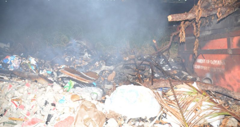 Smoke was still emanating from the Haags Bosch Sanitary Landfill Site yesterday