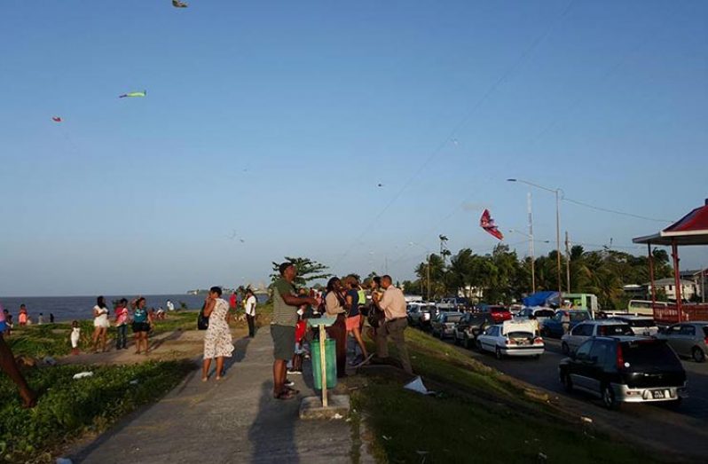 Kite flying on the Georgetown seawall last Easter 2019 