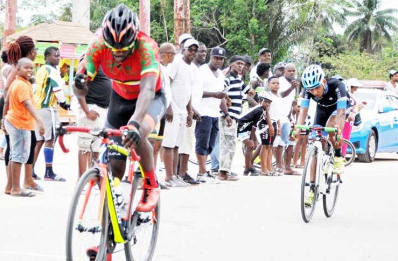Hamzah Eastman eases across the finish line to cop the 7th annual Baker’s Memorial Cycling Classic.