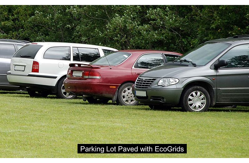 A parking lot paved with EcoGrids (EcoPave Solutions photo)