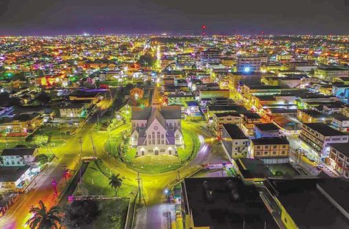 An aerial view of Guyana in the night (Photo credit: Troy A. Parboo)