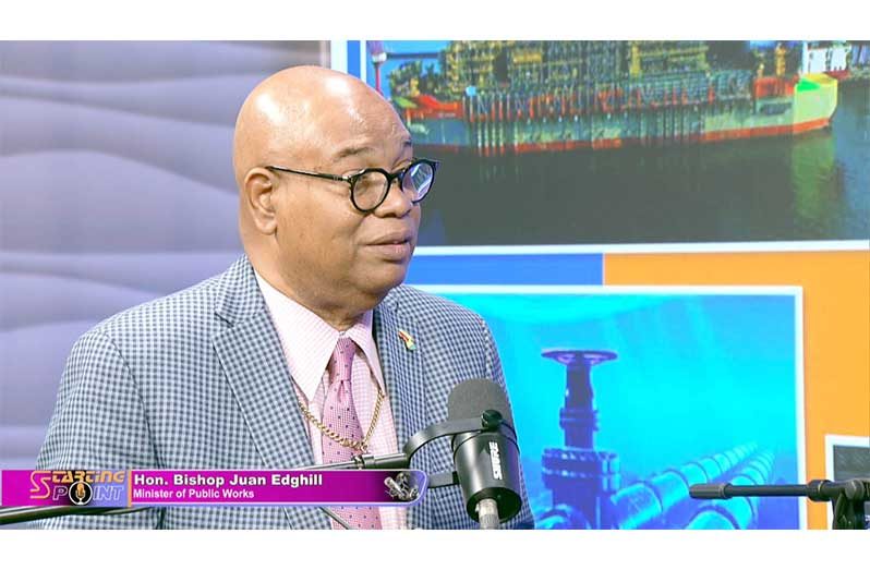 Public Works Minister, Juan Edghill during his appearance on the starting point podcast