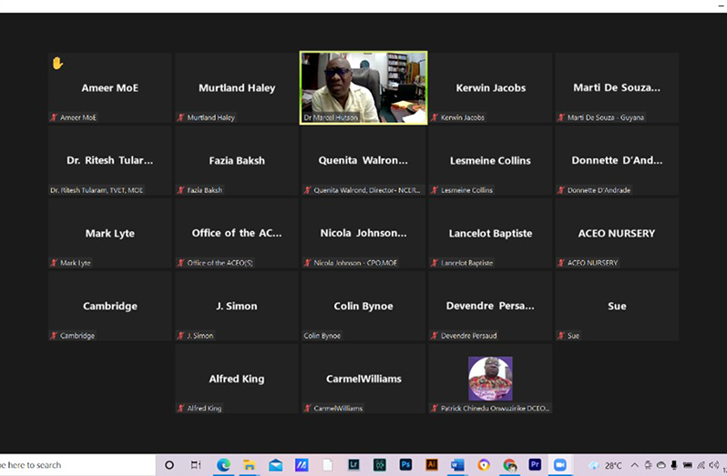 A screenshot of the MoE/GTU meeting
