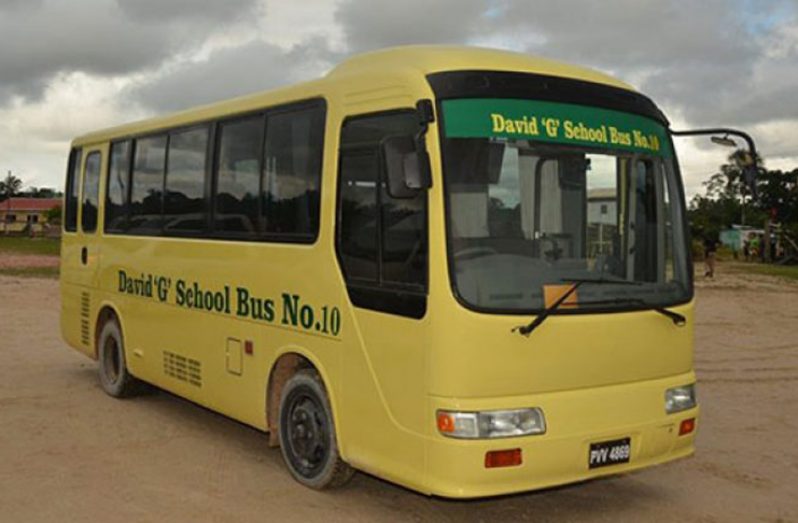 One of the ‘David G’ school buses