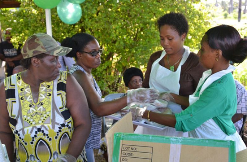 Some  members of the National Commission for the Elderly prepare the hot meals for  senior citizens