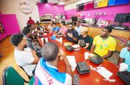 In 2024, President Ali had held several meetings with various youth. The Head of State is photographed here at a breakfast meeting engaging with several athletes and sport enthusiasts