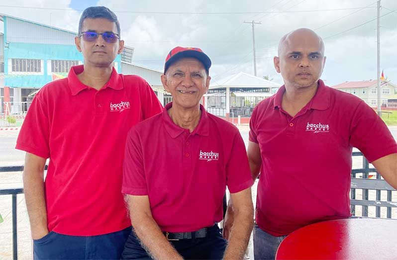 From left to right: Imam Baksh, Director responsible for Imam Bacchus and Sons’ Education and Outreach Division; Samad Baksh, the company’s Director Secretary and former APNU+AFC councillor, and Aadil Baksh, the company’s Chief Executive Officer and former President of the Essequibo Chamber of Commerce and Industry