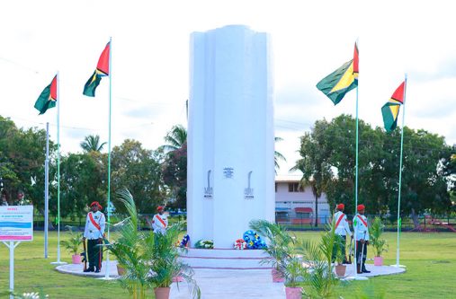 Soldiers preparing for the salute at the Enmore Martyrs’ Monument