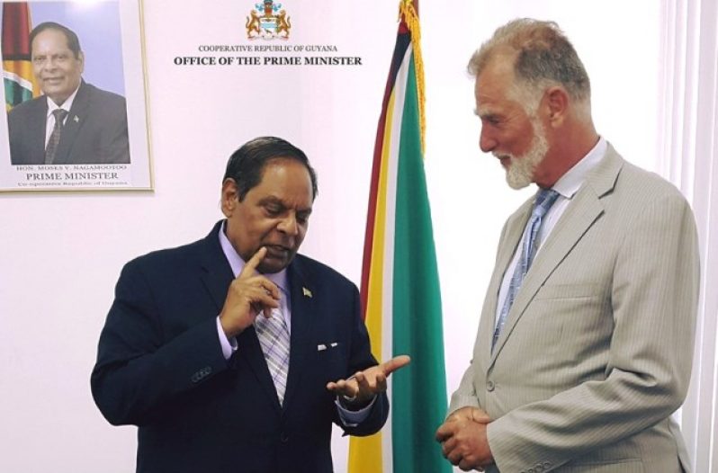 Non-Resident Ambassador of the Federal Republic of Germany to Guyana, Lutz H. Gorgens paid a courtesy call on Prime Minister Moses Nagamootoo
