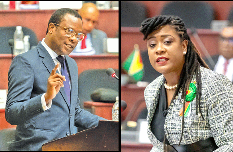 Foreign Affairs and International Cooperation Minister, Hugh Todd and Opposition Member of Parliament, Amanza Walton- Desir