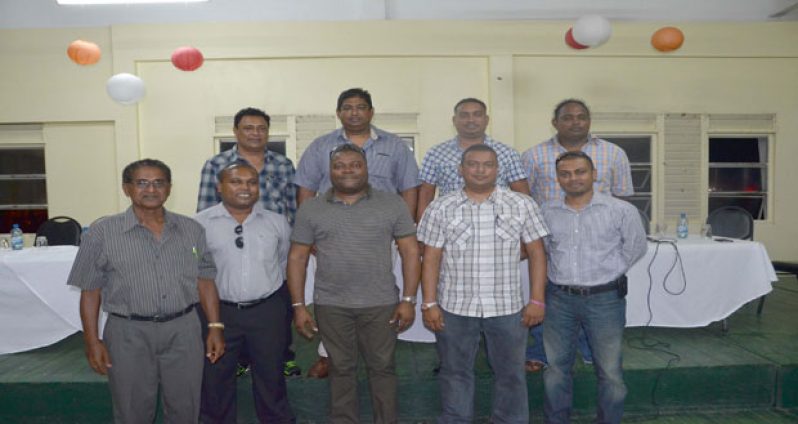 Everest Cricket Club president Stephen Lewis (centre, front row) with some members of his executive